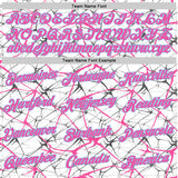 Custom White Pink Gray-Light Blue Abstract Network Crackle Performance T-Shirt