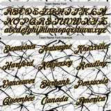 Custom White Black Gray-Old Gold Abstract Network Crackle Performance T-Shirt