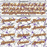 Custom White Purple Gray-Yellow Abstract Network Crackle Performance T-Shirt