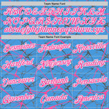 Custom Powder Blue Pink Gray-White Abstract Network Crackle Performance T-Shirt