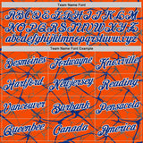 Custom Orange Royal Gray-White Abstract Network Crackle Performance T-Shirt