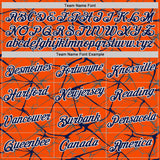 Custom Orange Navy Gray-White Abstract Network Crackle Performance T-Shirt