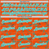 Custom Orange Aqua Gray-White Abstract Network Crackle Performance T-Shirt