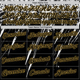 Custom Black White-Old Gold Distressed Scratch Brush Stroke Performance T-Shirt