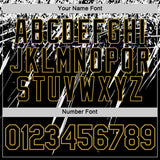 Custom Black White-Old Gold Distressed Scratch Brush Stroke Performance T-Shirt