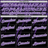 Custom Black Purple-White Distressed Scratch Brush Stroke Performance T-Shirt