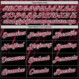 Custom Black Crimson-White Distressed Scratch Brush Stroke Performance T-Shirt