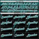 Custom Black Teal-White Distressed Scratch Brush Stroke Performance T-Shirt