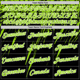 Custom Black Neon Green-White Distressed Scratch Brush Stroke Performance T-Shirt