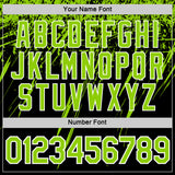 Custom Black Neon Green-White Distressed Scratch Brush Stroke Performance T-Shirt