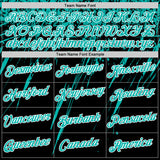 Custom Black Aqua-White Distressed Scratch Brush Stroke Performance T-Shirt
