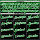 Custom Black Grass Green-White Distressed Scratch Brush Stroke Performance T-Shirt