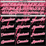 Custom Black Neon Pink-White Distressed Scratch Brush Stroke Performance T-Shirt