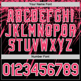 Custom Black Neon Pink-White Distressed Scratch Brush Stroke Performance T-Shirt