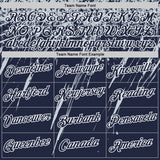 Custom Navy Silver-White Distressed Scratch Brush Stroke Performance T-Shirt