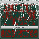 Custom Green White-Red Distressed Scratch Brush Stroke Performance T-Shirt