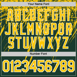 Custom Green Yellow-White Distressed Scratch Brush Stroke Performance T-Shirt