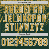 Custom Green Old Gold-White Distressed Scratch Brush Stroke Performance T-Shirt