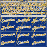 Custom Royal Old Gold-White Distressed Scratch Brush Stroke Performance T-Shirt