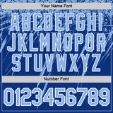 Custom Royal Light Blue-White Distressed Scratch Brush Stroke Performance T-Shirt