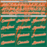 Custom Kelly Green Orange-White Distressed Scratch Brush Stroke Performance T-Shirt
