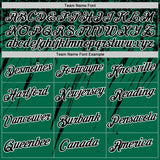 Custom Kelly Green Black-White Distressed Scratch Brush Stroke Performance T-Shirt