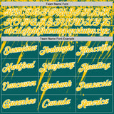 Custom Teal Yellow-White Distressed Scratch Brush Stroke Performance T-Shirt