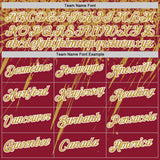 Custom Crimson Old Gold-White Distressed Scratch Brush Stroke Performance T-Shirt