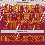 Custom Crimson Cream-Yellow Distressed Scratch Brush Stroke Performance T-Shirt