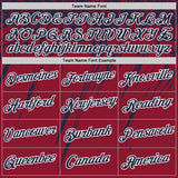 Custom Crimson Navy-White Distressed Scratch Brush Stroke Performance T-Shirt