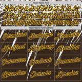 Custom Brown White-Yellow Distressed Scratch Brush Stroke Performance T-Shirt