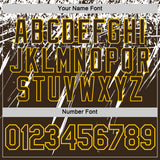 Custom Brown White-Yellow Distressed Scratch Brush Stroke Performance T-Shirt