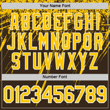 Custom Brown Yellow-White Distressed Scratch Brush Stroke Performance T-Shirt