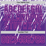 Custom Purple White-Pink Distressed Scratch Brush Stroke Performance T-Shirt