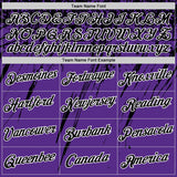 Custom Purple Black-White Distressed Scratch Brush Stroke Performance T-Shirt