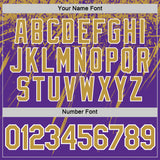 Custom Purple Old Gold-White Distressed Scratch Brush Stroke Performance T-Shirt