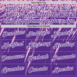 Custom Purple Light Pink-White Distressed Scratch Brush Stroke Performance T-Shirt