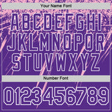 Custom Purple Light Pink-White Distressed Scratch Brush Stroke Performance T-Shirt
