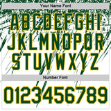 Custom White Green-Yellow Distressed Scratch Brush Stroke Performance T-Shirt