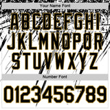 Custom White Black-Old Gold Distressed Scratch Brush Stroke Performance T-Shirt