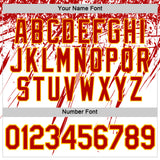 Custom White Red-Yellow Distressed Scratch Brush Stroke Performance T-Shirt