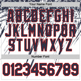 Custom White Navy-Red Distressed Scratch Brush Stroke Performance T-Shirt