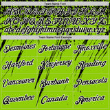 Custom Neon Green Black-White Distressed Scratch Brush Stroke Performance T-Shirt