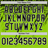 Custom Neon Green Black-White Distressed Scratch Brush Stroke Performance T-Shirt