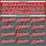 Custom Steel Gray Red-White Distressed Scratch Brush Stroke Performance T-Shirt