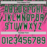 Custom Pink Green-White Distressed Scratch Brush Stroke Performance T-Shirt