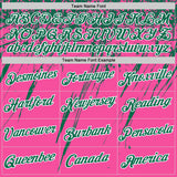 Custom Pink Kelly Green-White Distressed Scratch Brush Stroke Performance T-Shirt