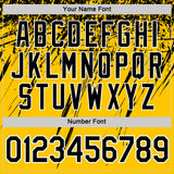 Custom Yellow Black-White Distressed Scratch Brush Stroke Performance T-Shirt