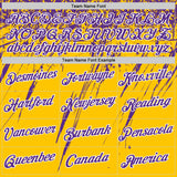 Custom Yellow Purple-White Distressed Scratch Brush Stroke Performance T-Shirt