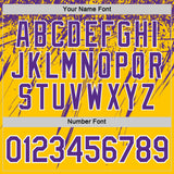 Custom Yellow Purple-White Distressed Scratch Brush Stroke Performance T-Shirt